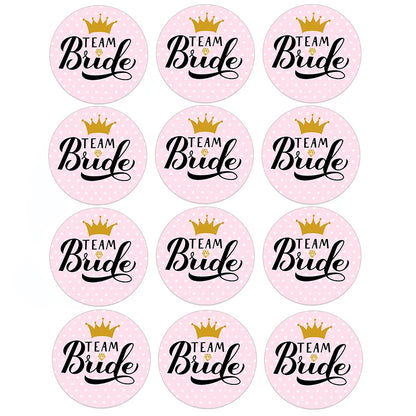 Bachelorette Party Stickers Seal Label Team Bride Bridesmaid Tribe Squad Hen Night Golden Sticker Bride To Be Wedding Supplies