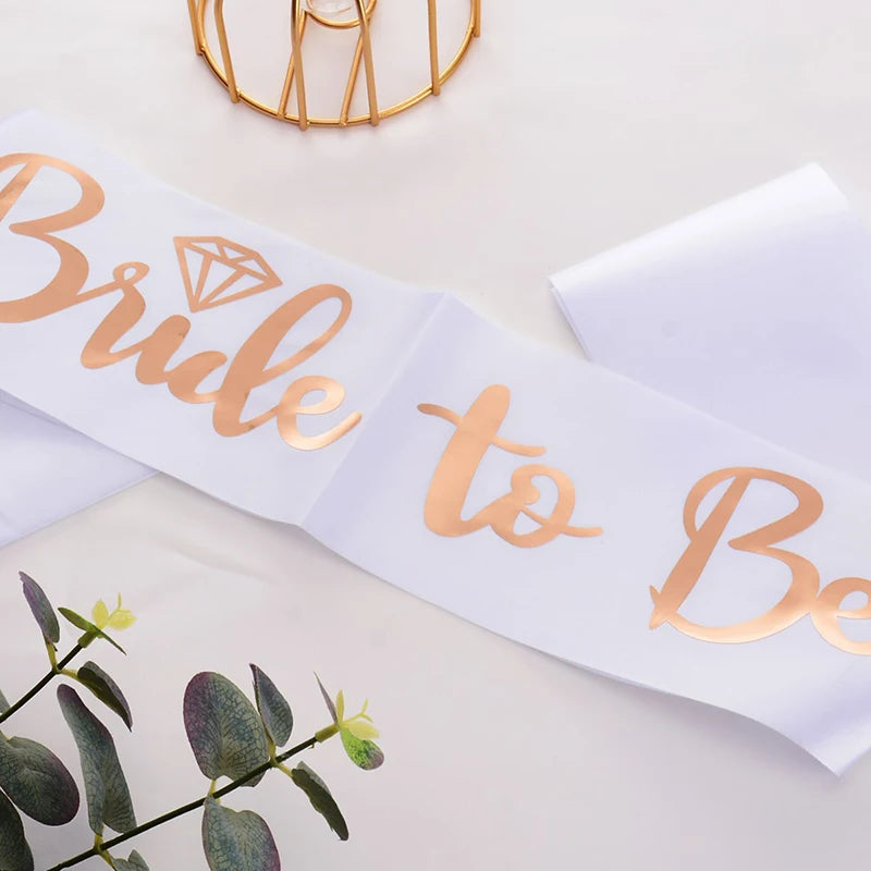 Bride To Be Rose Gold Shoulder Strap Wedding Decoration Just Married Bachelor Party Baby Shower Team Bride Party Supplies