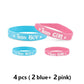 Boy Or Girl Gender Reveal Party Team Bride Bracelet Wristbands For Team Wendy Welcome Baby Shower Decoration Silicone 4/20/40PCS