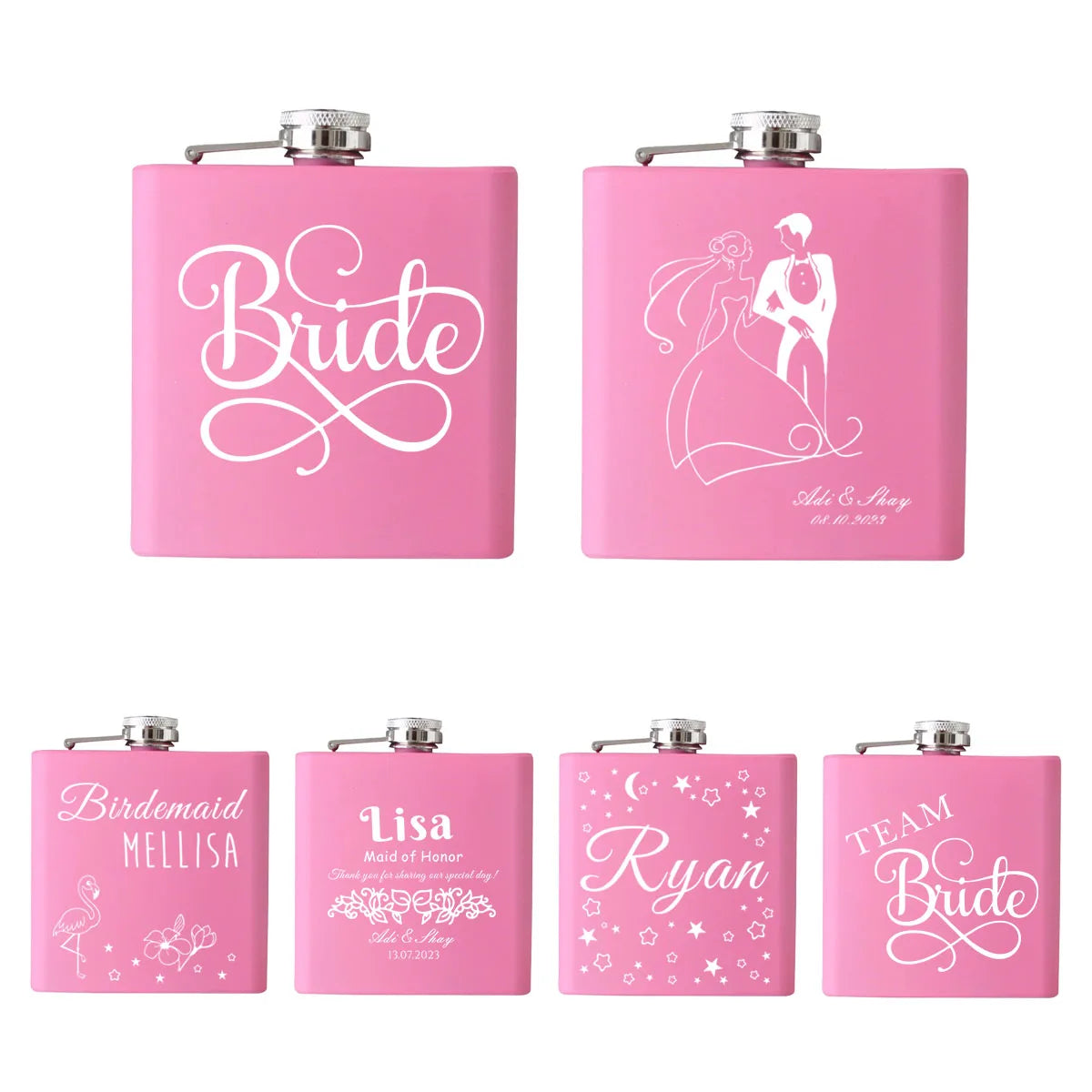 Bride with Team Bride Personalized Hip Flask Bride To Be Bridal Shower Bachelorette Party Hen Party Bridesmaid Wedding Gift